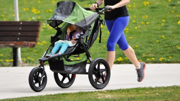 green bob stroller