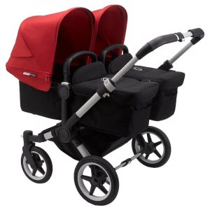 Luxury bugaboo donkey3 twin stroller red - black color